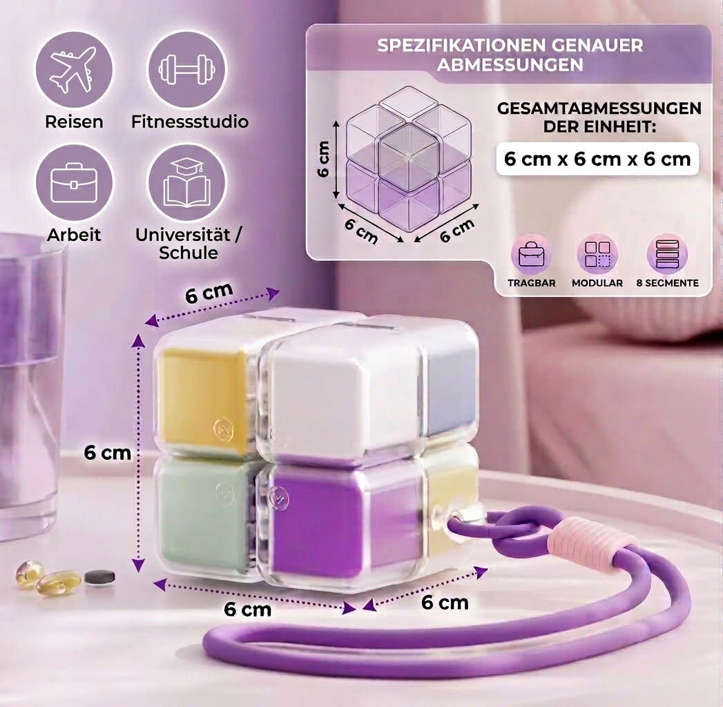 KubiSafe™- Kubischer Pillenorganizer
